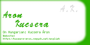 aron kucsera business card